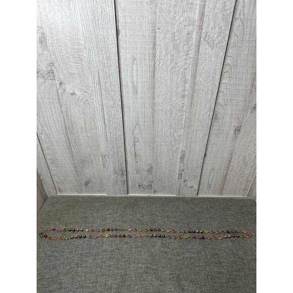 Multi-Color Boho Beaded Necklace w/ Gold Tone Chain Accent Womens Fashion - Picture 5 of 5